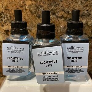 “EUCALYPTUS RAIN” by B&BW, (3)-Wallflowers Home Fragrance Refills, 0.8 fl oz NWT